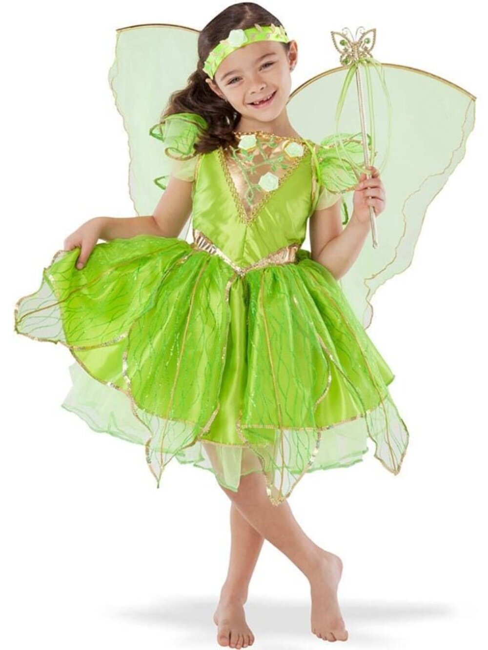 TEETOT AND CO TINKERBELL FAIRY COSTUME SIZE 3-4 W/ WINGS